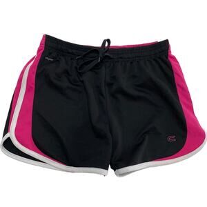 Colosseum Shorts Womens Small Black Pink Stretch Workout Athletic Active Poly